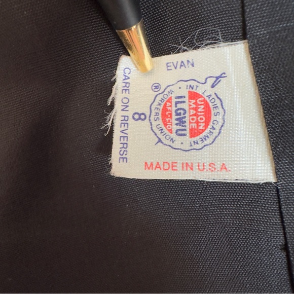 Evan Picone Wool Herringbone Black and White Blazer size 8 Vintage made in USA - Picture 6 of 6